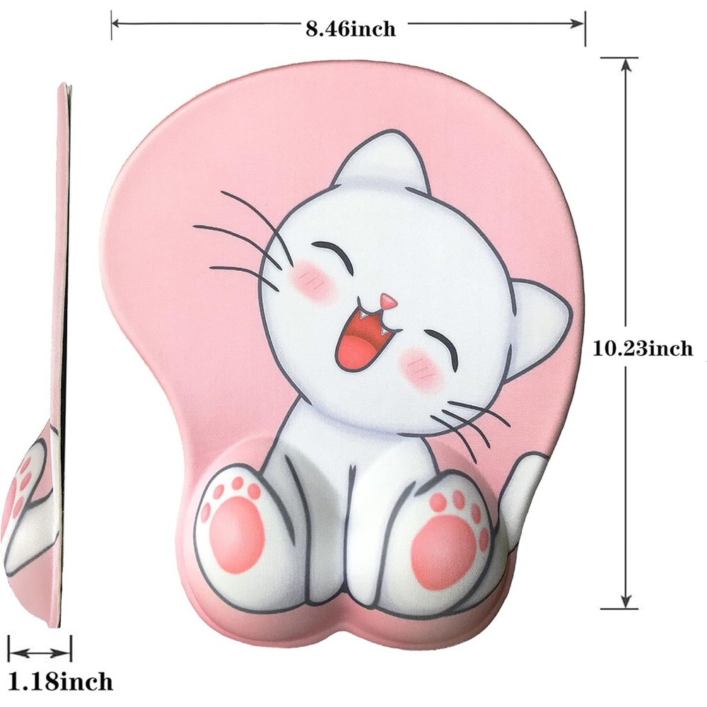 Cute cat mousepad with wrist support